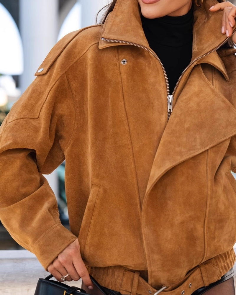 Chaqueta de efecto ante