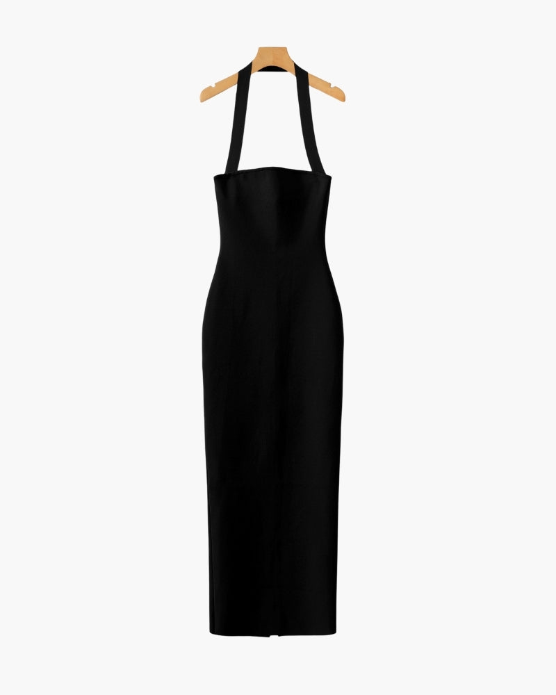 Vestido largo cuello halter