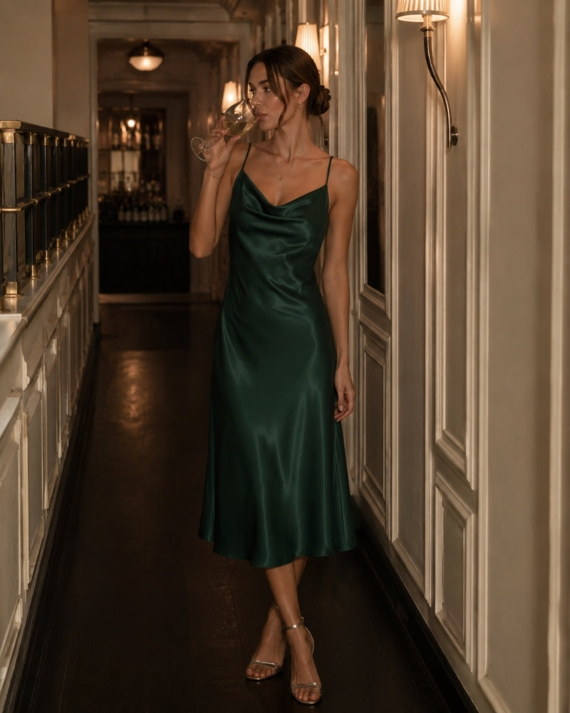 Vestido lencero de seda