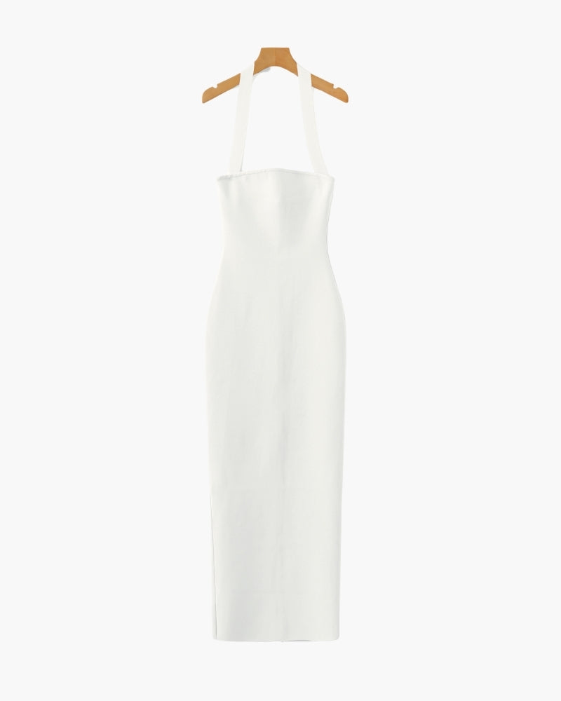 Vestido largo cuello halter