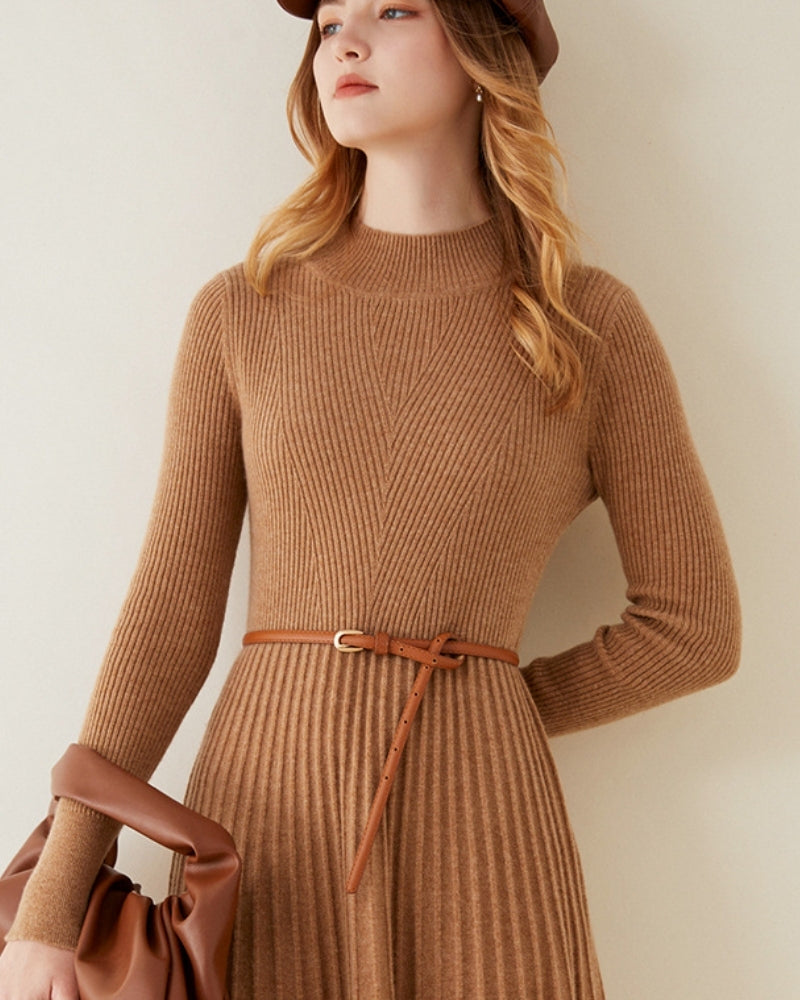 Vestido evasé de cachemira
