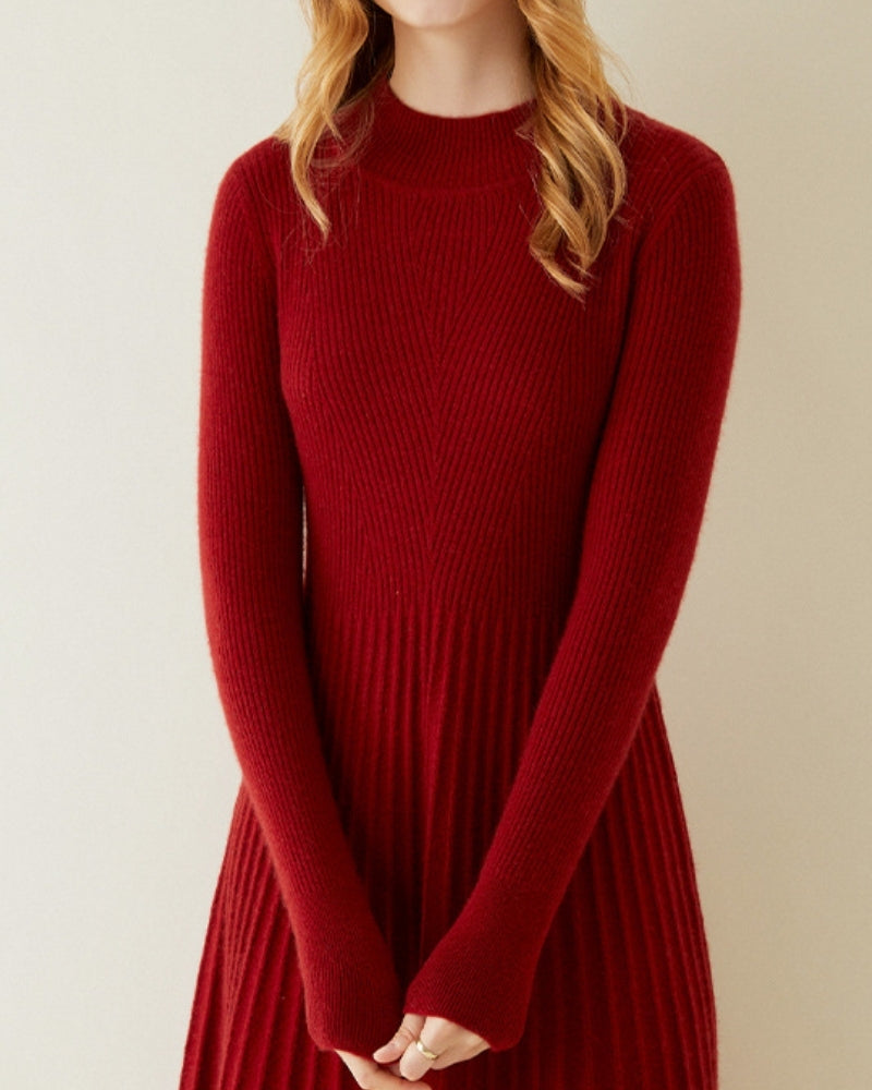 Vestido evasé de cachemira