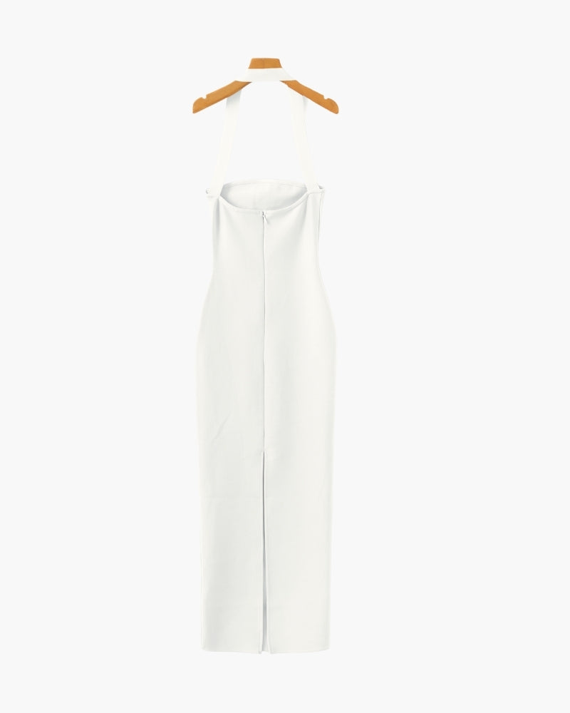 Vestido largo cuello halter