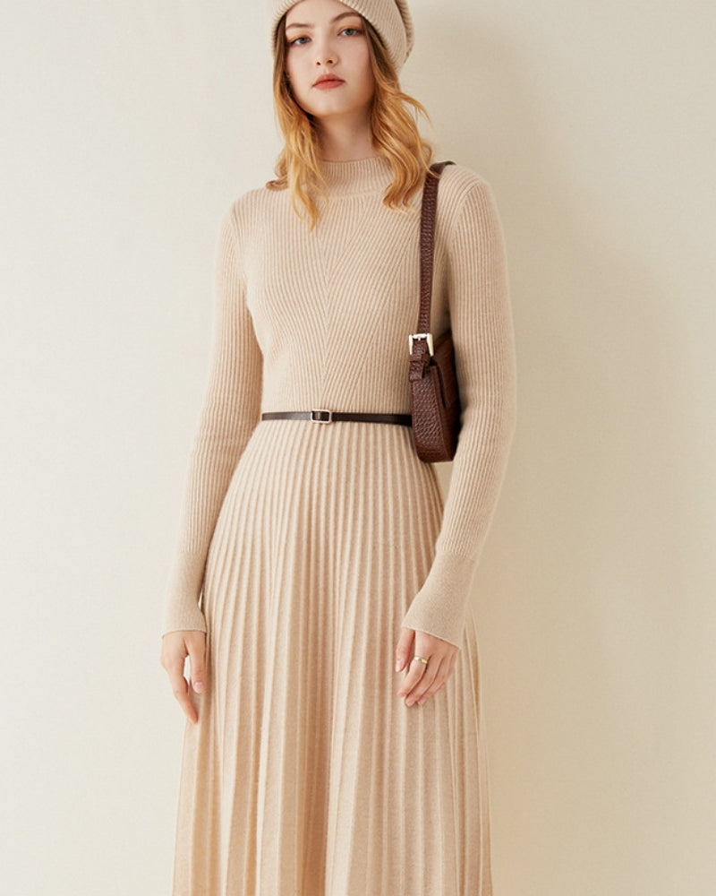 Vestido evasé de cachemira