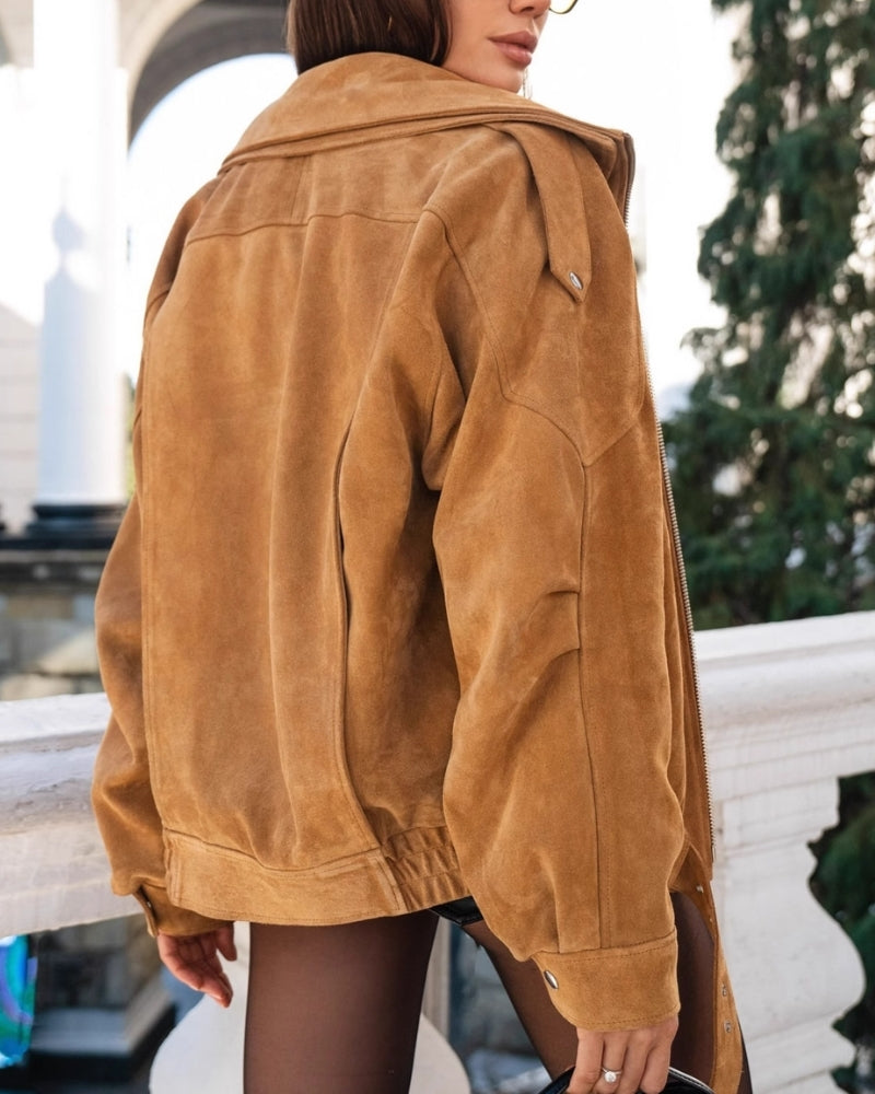Chaqueta de efecto ante