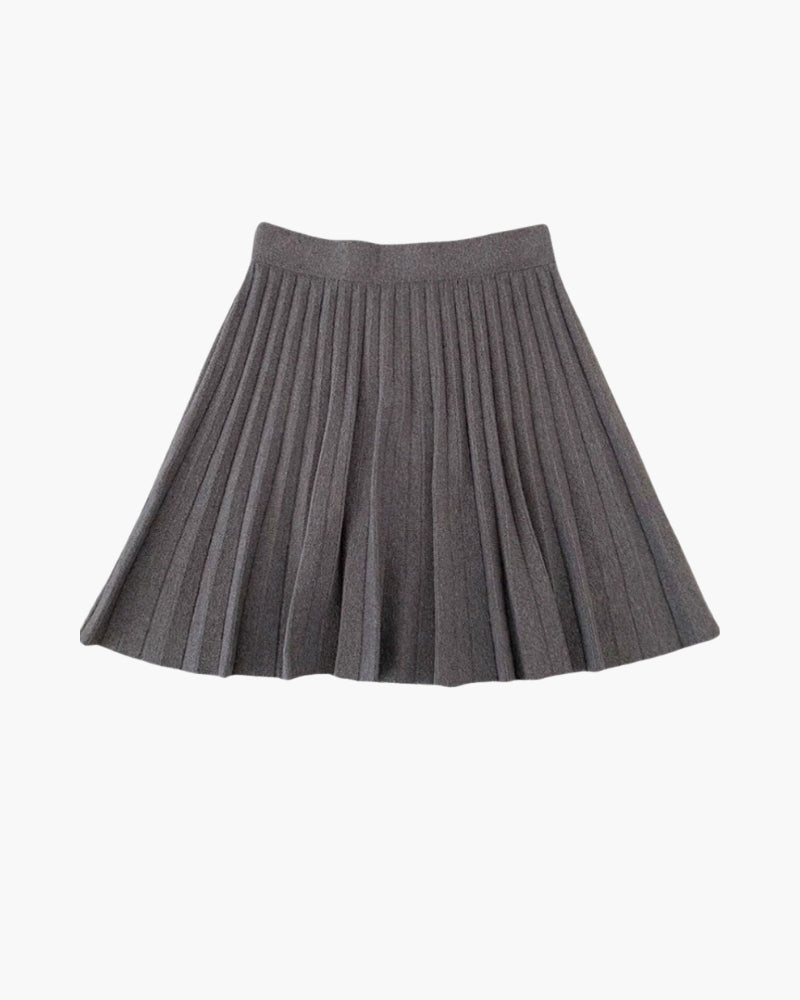Falda corta plisada de lana Oxford
