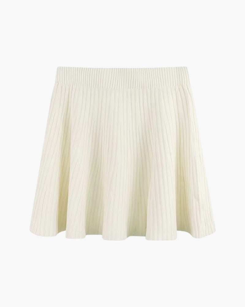 Falda corta plisada de lana Oxford