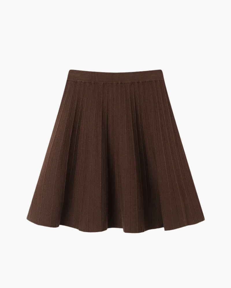 Falda corta plisada de lana Oxford